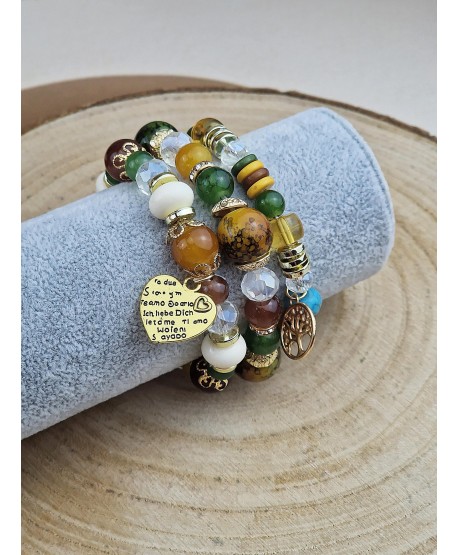 Zestawy bransoletek różne koraliki z serduszkiem i drzewkiem