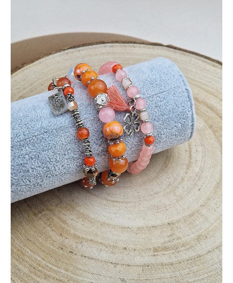 Zestawy bransoletek koraliki z koniczynką i frędzelkiem