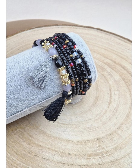 Zestawy bransoletek drobne koraliki z frędzelkami