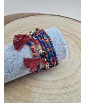 Zestawy bransoletek drobne koraliki z frędzelkami