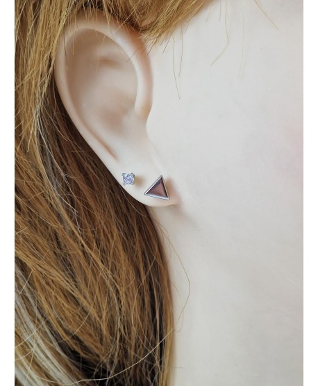 Kolczyki stal srebrne trójkąciki