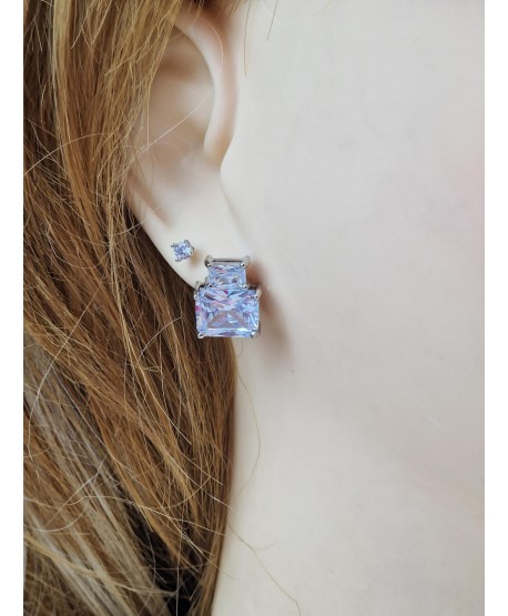 Kolczyki stal srebrne duże cyrkonie