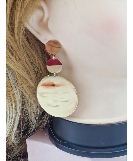 Kolczyki stal duże gładkie koła