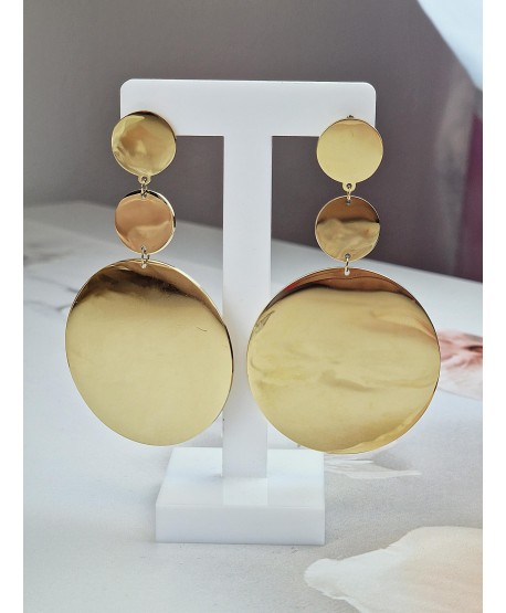 Kolczyki stal duże gładkie koła