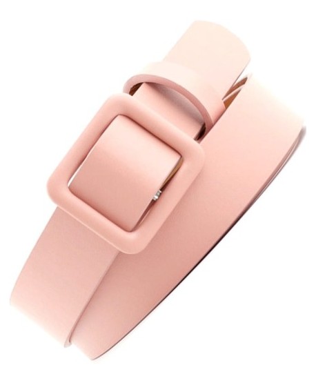 Pasek brudny róż prosta kwadratowa klamra