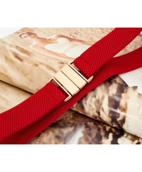 Pasek czerwony gumowy prosta klamra