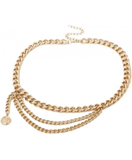 Pasek złoty łańcuchowy ze zwisem