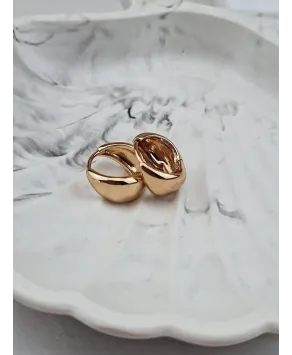 Kolczyki stal złote kółeczka poszerzane