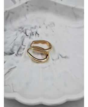 Kolczyki stal złote owale