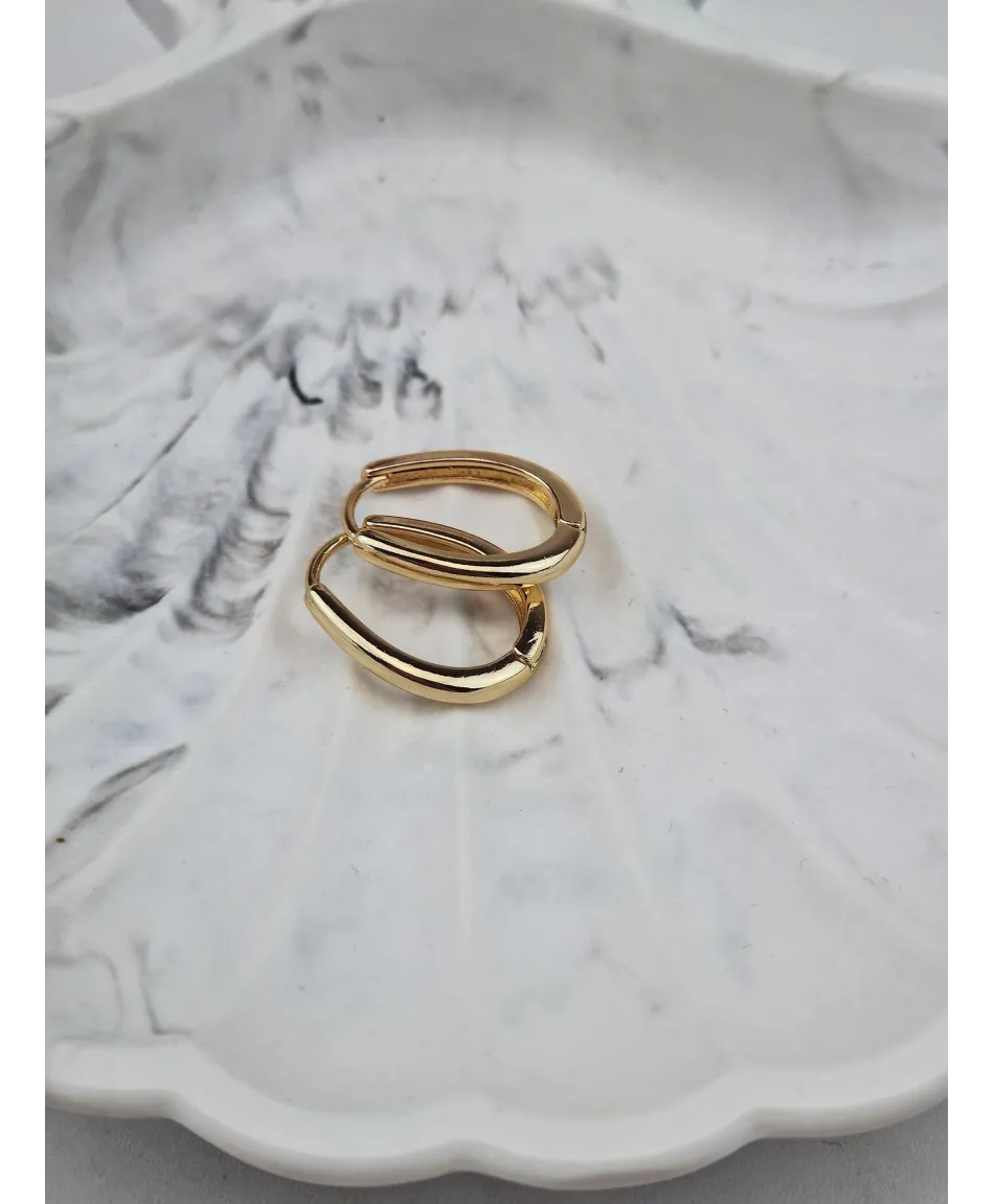 Kolczyki stal złote owale