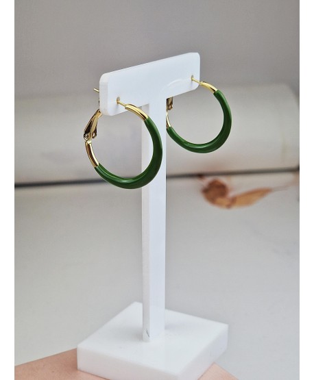 Kolczyki stal emaliowane kółeczka 2,5 cm