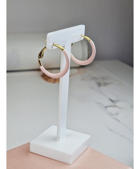 Kolczyki stal emaliowane kółeczka 2,5 cm