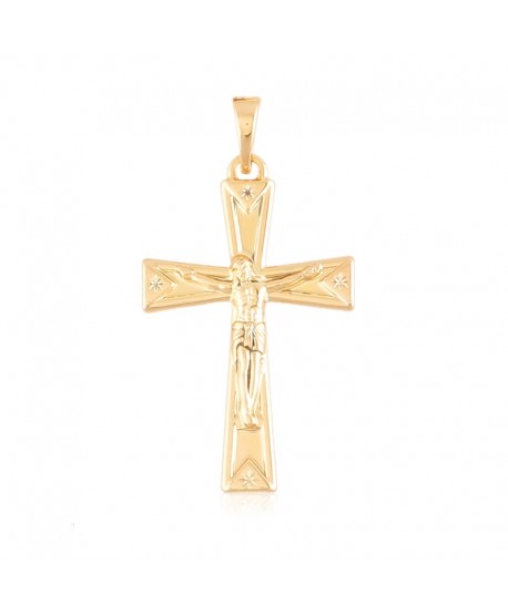 Krzyżyk stal złoty Jezus Chrystus