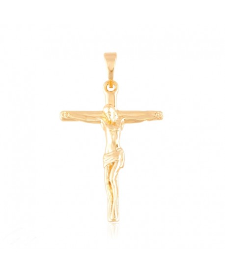 Krzyżyk stal złoty Jezus Chrystus duży