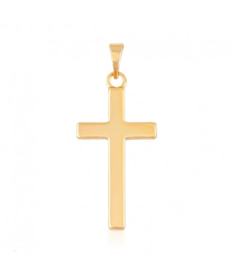 Krzyżyk stal złoty gładki duży