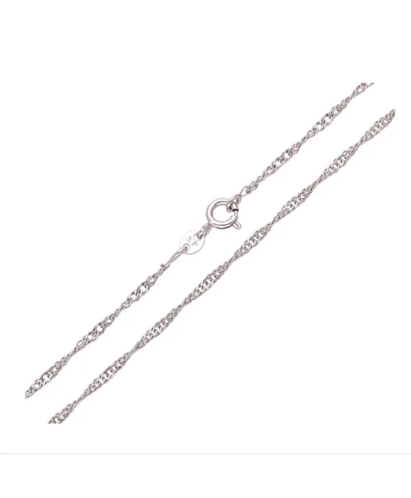 Łańcuszek stal srebrny splot singapur 45 cm