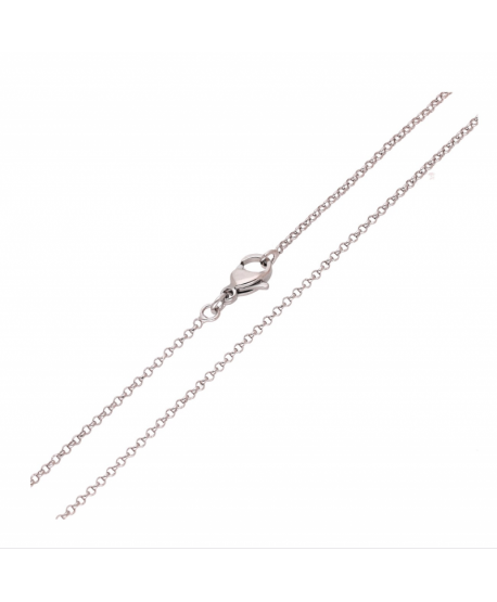 Łańcuszek stal srebrny splot rolo 45 cm