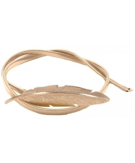 Pasek sprężynkowy złoty z klamerką listek