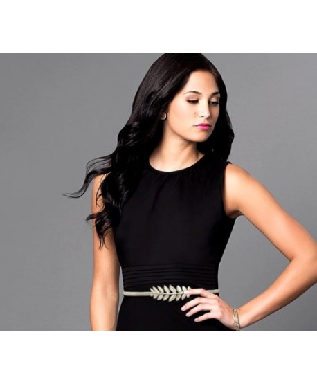 Pasek sprężynkowy z listkami laurowymi srebrny