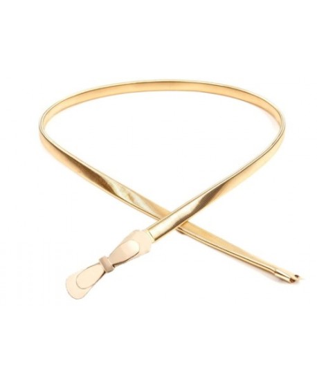 Pasek sprężynkowy do sukienki złoty z kokardką