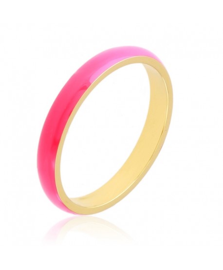 Pierścionek stal emaliowana obrączka malinowa