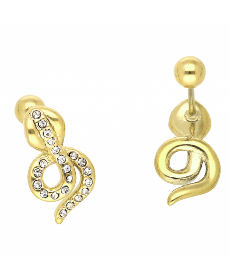 Kolczyki stal węże żmije zapinane na kulkę