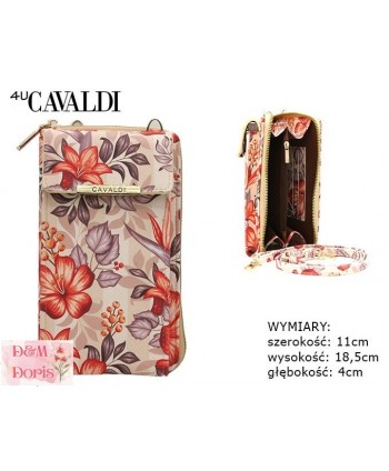 Torebka na telefon portfel crossbody kwiatowa