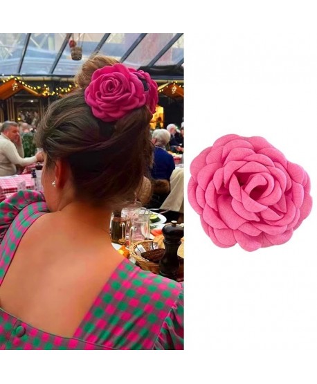 Spinka klamra z różowym kwiatem