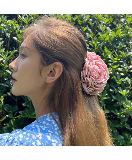 Spinka klamra z kwiatem brudny róz