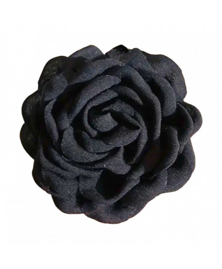 Spinka klamra z kwiatem czarna