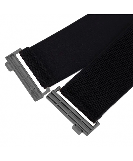 Pasek na gumie czarny z grafitową prostą klamrą