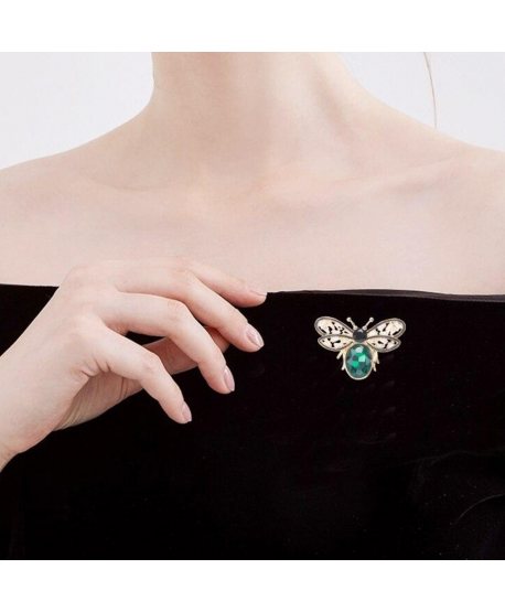 Broszka mała mucha zielona