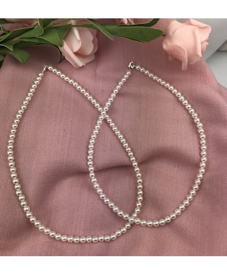 Perły na szyję mniejsze w kolorze białym