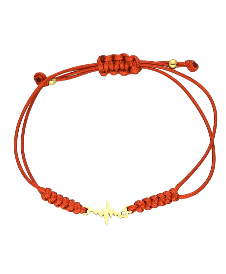 Bransoletka stal czerwony sznurek z linią życia