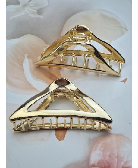 Klamra spinka metalowa złota trójkątna