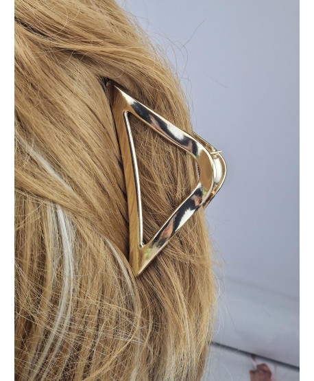 Klamra spinka metalowa złota trójkątna