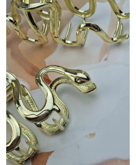 Klamra spinka metalowa złota wąż