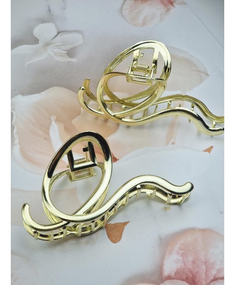 Klamra spinka metalowa złota pająk