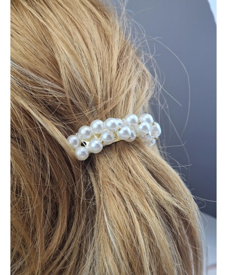 Spinka automatyczna perełkowa na kucyk