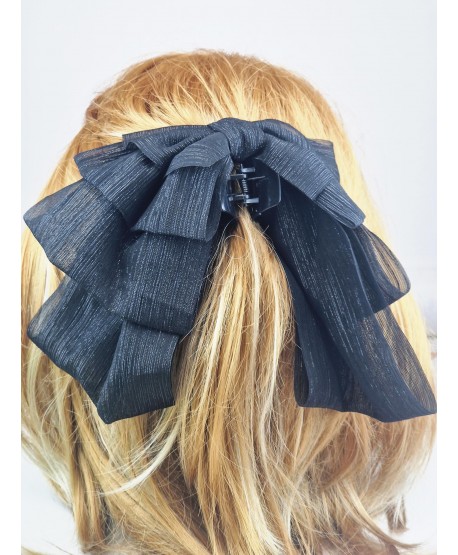 Spinka klamra z czarną kokardą