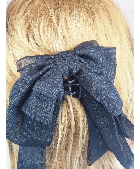 Spinka klamra z czarną kokardą