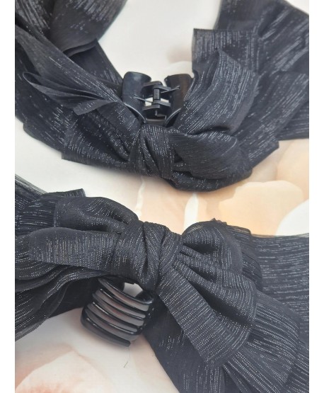 Spinka klamra z czarną kokardą