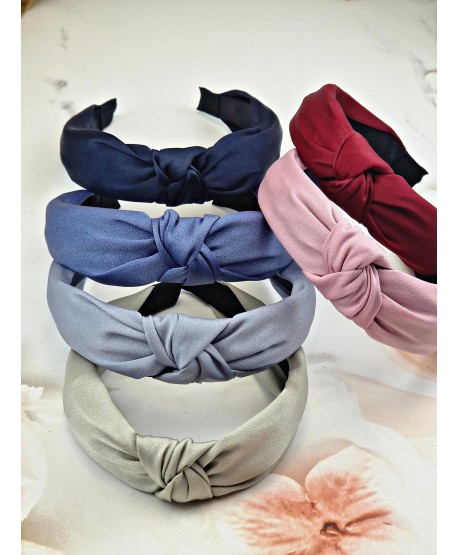 Opaski z węzełkiem do włosów jednolite z połyskiem