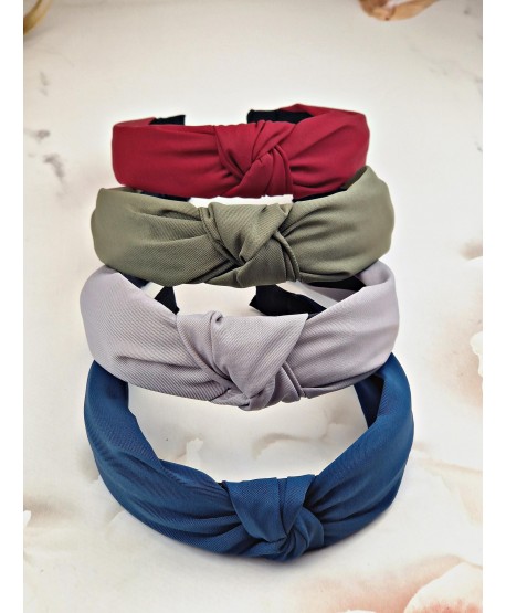 Opaski z węzełkiem do włosów jednolite matowe