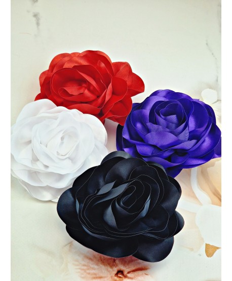 Broszka spinka duży kwiat materiałowy