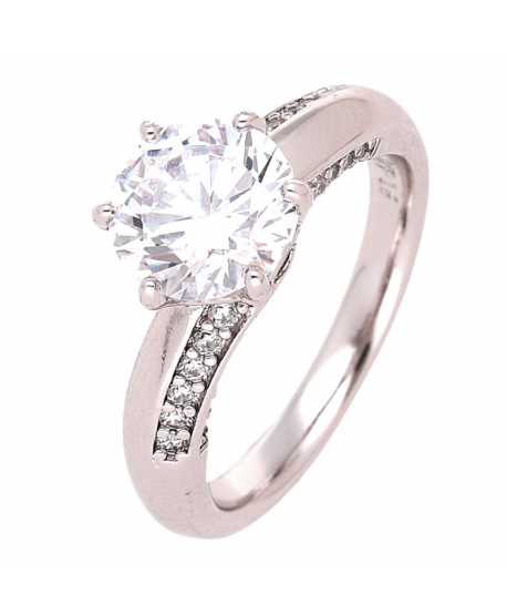 Pierścionek stal srebrny ozdobny zaręczynowy