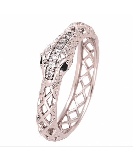 Pierścionek stal srebrny wąż