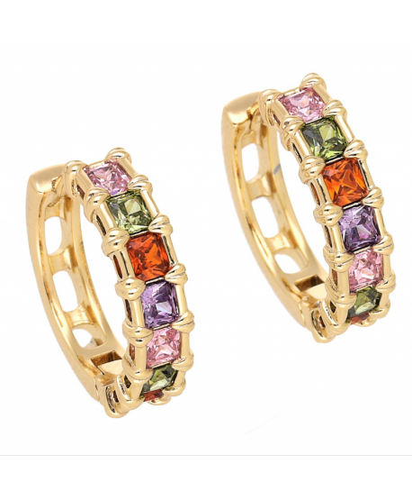 Kolczyki stal cyrkoniowe kolorowe kółka 1,8 cm