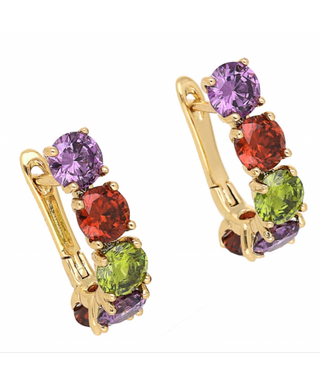 Kolczyki stal bogato zdobione kolorowe 1,8 cm