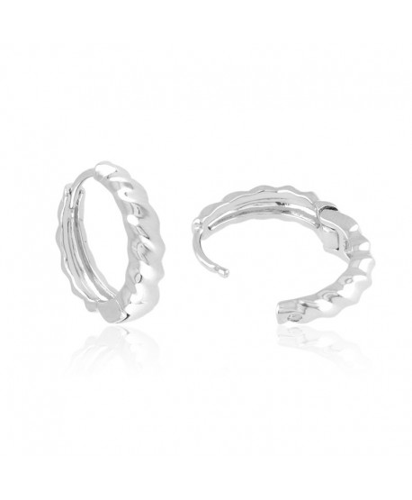 Kolczyki stal srebrne kółeczka karbowane 1,7 cm